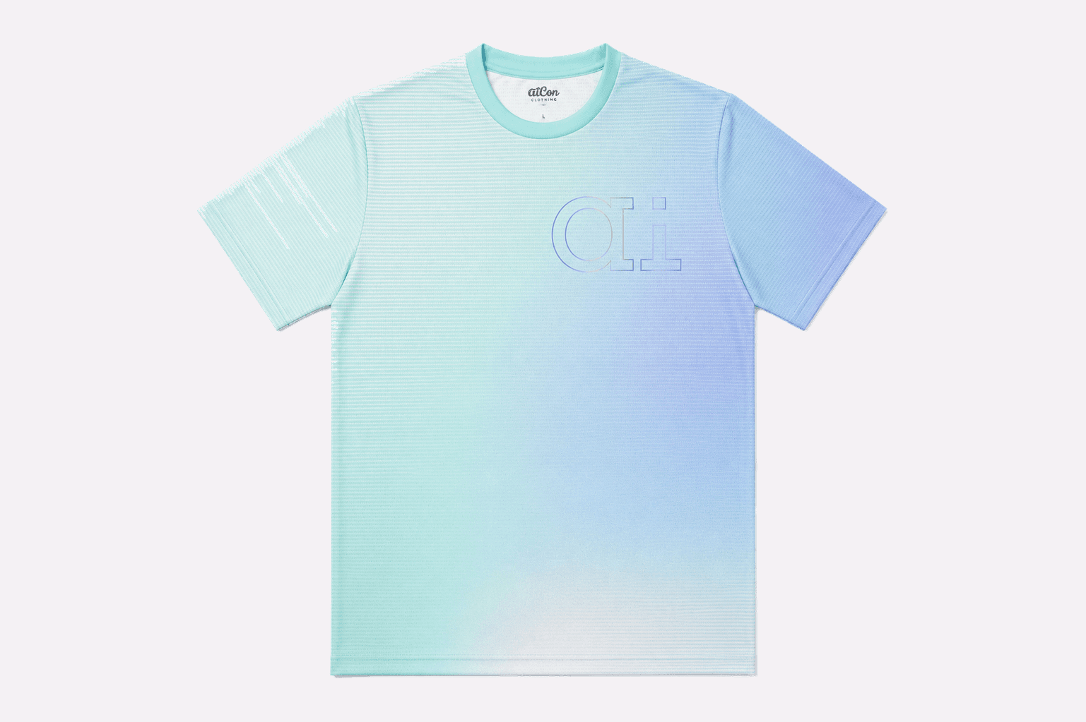 AICON Active Tee — Cyan Gradient